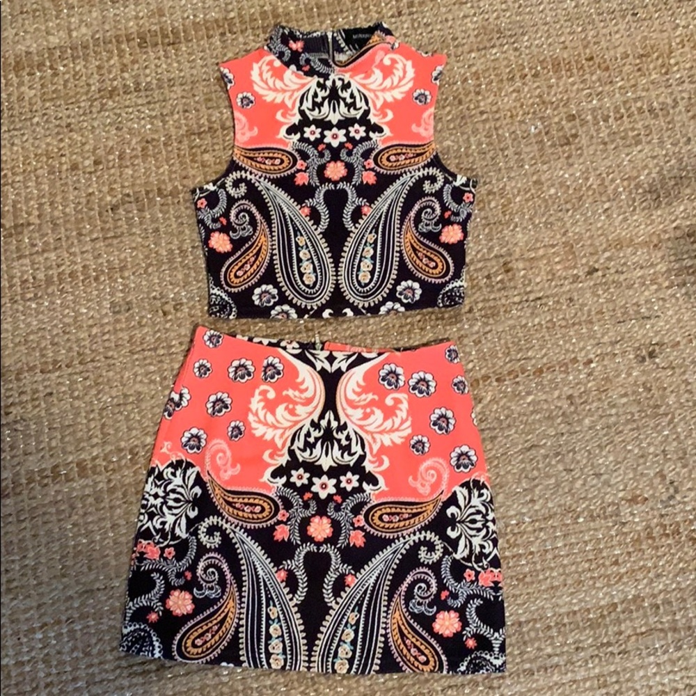 Mink Pink Crop Top and Skirt set